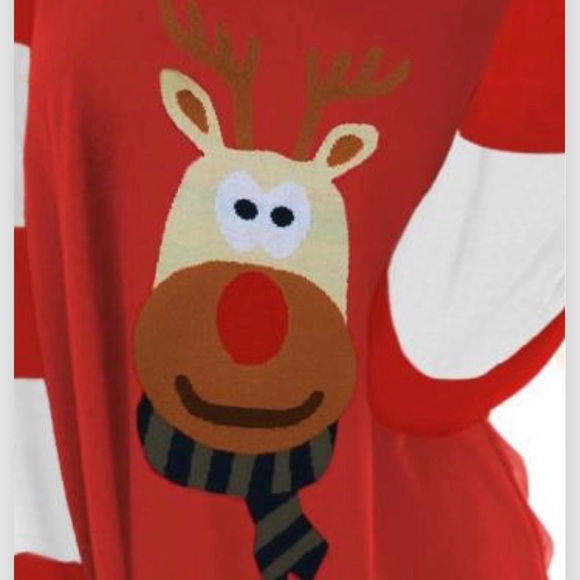 Plus! Christmas Reindeer Color Block Sleeve Top - Picture 3 of 3